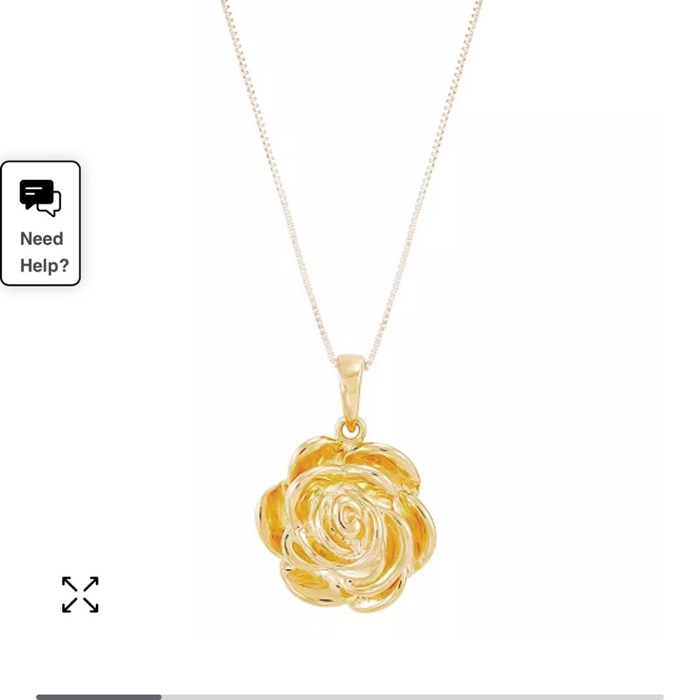 Rose 18" Pendant Necklace in 14K gold